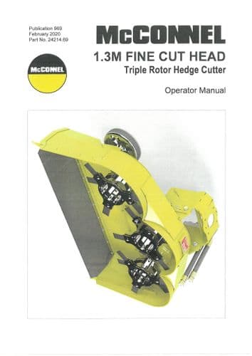 Mcconnel Triple Rotor Hedge Cutter 1.3m Fine Cut Head Operators Manual