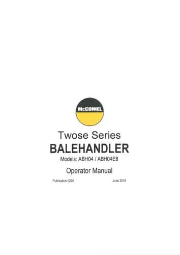 Mcconnel Twose Balehandler ABH04 ABH04E8 Operators Manual