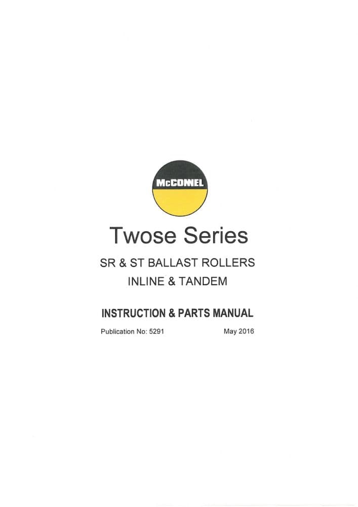 Mcconnel Twose Ballast Rollers Inline & Tandem SR & ST Operators Manual