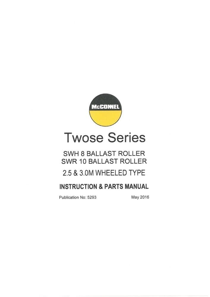 Mcconnel Twose Ballast Rollers Inline & Tandem SWH8 SWR10 Operators and