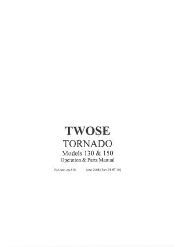 Mcconnel Twose Flail Topper Tornado 130 & 150 Operators and Parts Manual