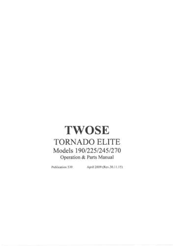 Mcconnel Twose Flail Topper Tornado Elite 190 225 245 270 Operators and Parts Manual