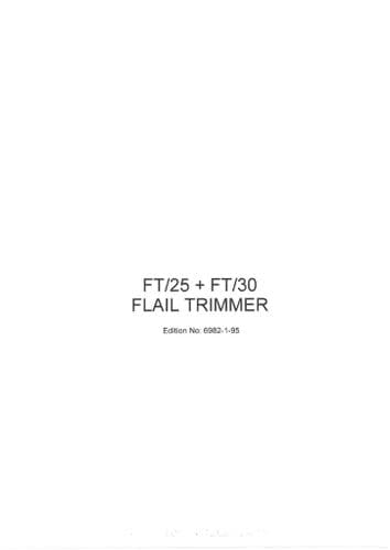 Mcconnel Twose Flail Trimmer FT25 & FT30 Operators Manual