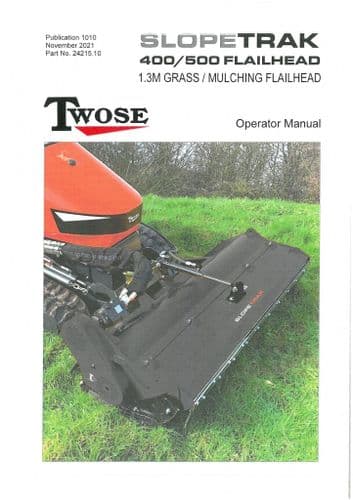 Mcconnel Twose Grass Mulching Flailhead 1.3m Slopetrak 400 & 500 Operators Manual