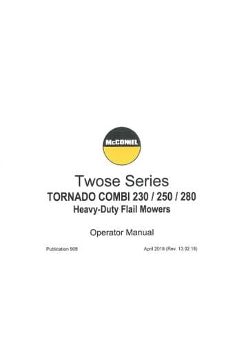 Mcconnel Twose Heavy Duty Flail Mower 230 250 280 Operators Manual