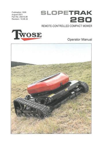 Mcconnel Twose Remote Controlled Compact Mower Slopetrak 280 Operators Manual