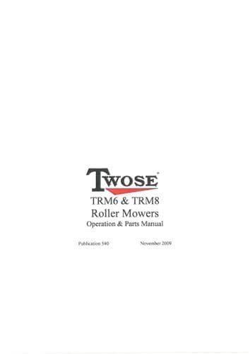 Mcconnel Twose Roller Mower TRM6 & TRM8 Operators and Parts Manual