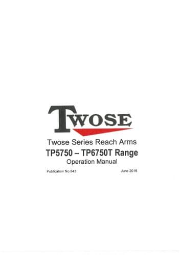 Mcconnel Twose Series Reach Arms TP5750 - TP6750T Operators Manual