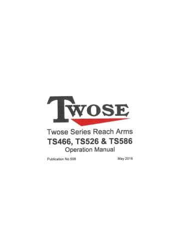 Mcconnel Twose Series Reach Arms TS466 TS526 TS856 Operators Manual