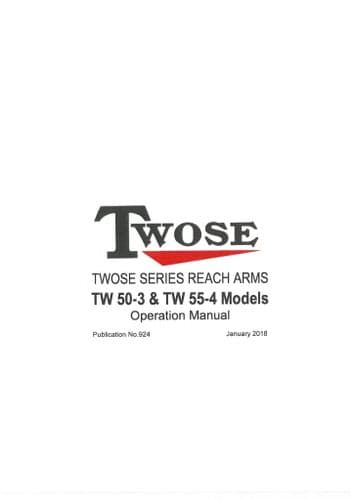 Mcconnel Twose Series Reach Arms TW50-3 TW55-4 Operators Manual