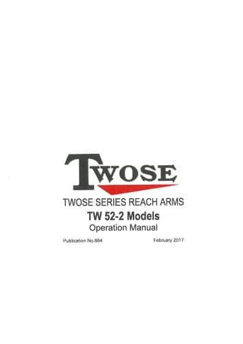 Mcconnel Twose Series Reach Arms TW52-2 Operators Manual
