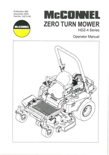 Mcconnel Zero Turn Mower HDZ-4 Series Operators Manual