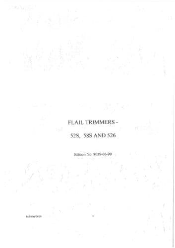 Mcconnell Twose Flail Trimmers 52S 58S & 526 Operators Manual