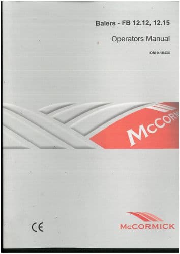 McCormick  Baler FB12.12 FB12.15 Operators Manual - ORIGINAL