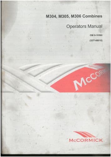 McCormick Combine M304 M305 & M306 Operators Manual - ORIGINAL