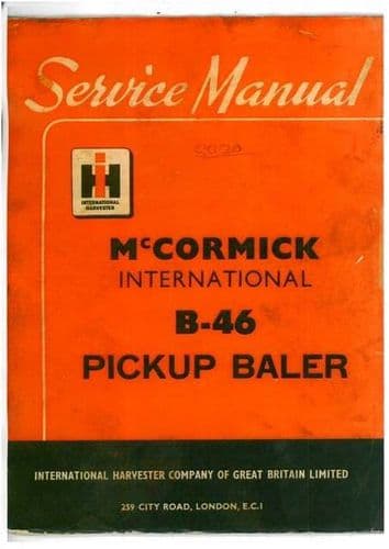 McCormick International B46 Baler Workshop Service Manual