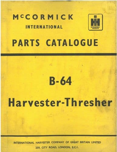 McCormick International B64 Harvester Thresher Manual - B 64