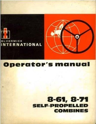 McCormick International Combine 8-61 & 8-71 Operators Manual