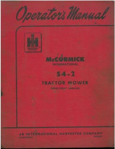 McCormick International S4-2 Tractor Mower Operators Manual