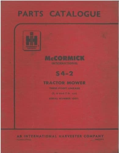 McCormick International S4-2 Tractor Mower Parts Manual