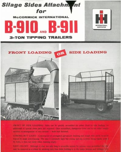 McCormick International Silage Sides for B910 & B911 Trailers Brochure
