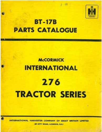 McCormick International Tractor 276 Parts Manual