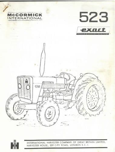 McCormick International Tractor 523 Exact Hydraulic System Specifications and Agriomatic