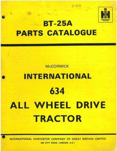 McCormick International Tractor 634 All Wheel Drive Parts Manual