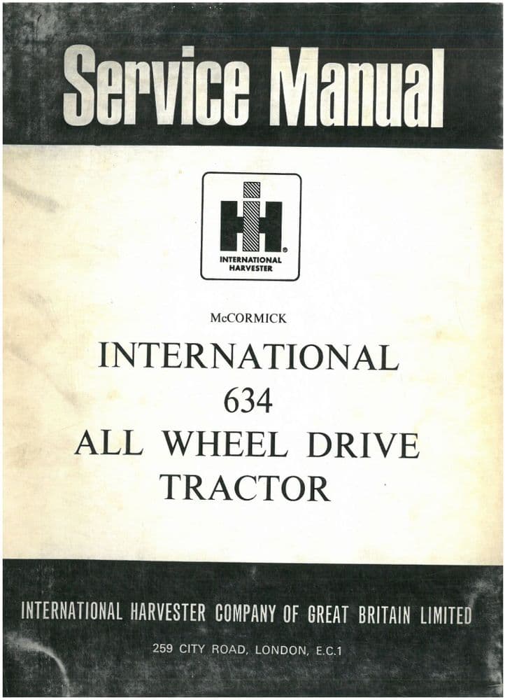 McCormick International Tractor 634 All Wheel Drive Service