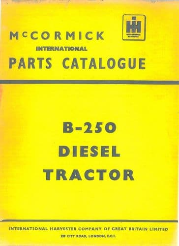McCormick International Tractor B250 Parts Manual