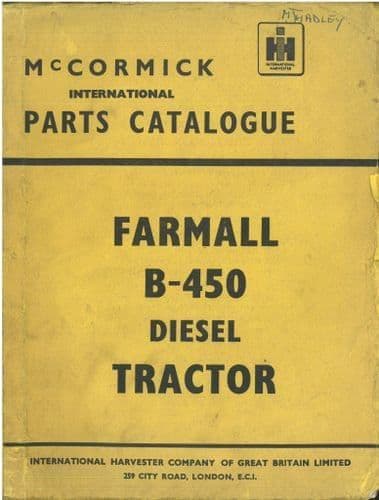 McCormick International Tractor B450 Parts Manual ORIGINAL