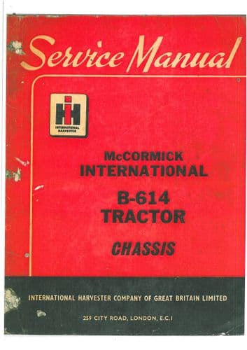 McCormick International Tractor B614 Workshop Service Manual
