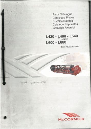 McCormick Rota Rake L420 L480 L540 L600 L660 Parts Manual
