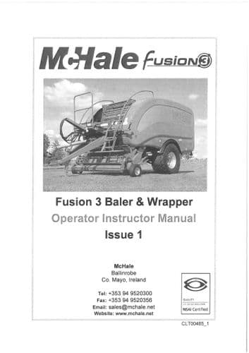 McHale Baler and Wrapper Fusion 3 Operators Manual