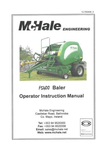 McHale Baler F5400 Operators Manual