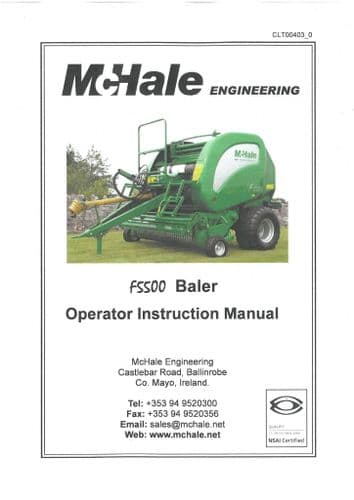 McHale Baler F5500 Operators Manual