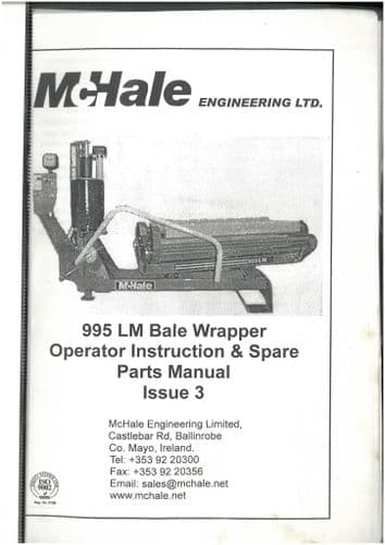 McHale Balewrapper 995LM Issue 3 Operators Manual & Parts List