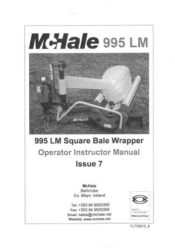 McHale Balewrapper 995LM Operators Manual - 995 LM