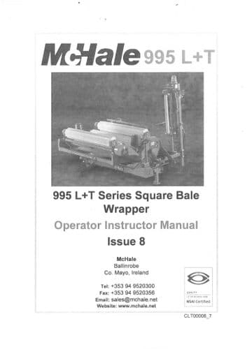 McHale Square Balewrapper 995 L & T Series Operators Manual