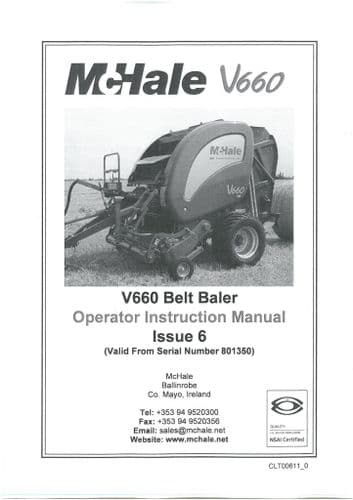 McHale V660 Belt Baler Operators Manual - Issue 6