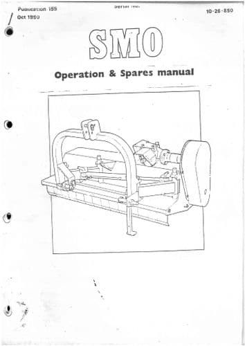 MConnel Mower SMO Operators and Parts Manual
