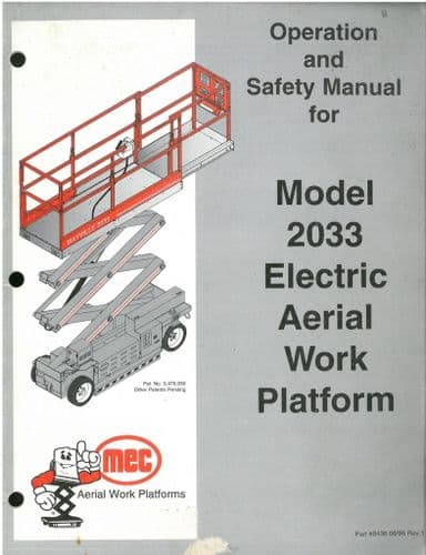MEC Aerial Work Platform Cherry Picker 2033 Electric Operators Manual