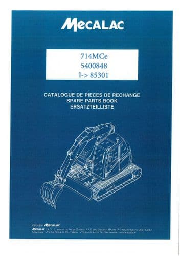 Mecalac Crawler Skid Excavator 714MCe Parts Manual 714 MCe