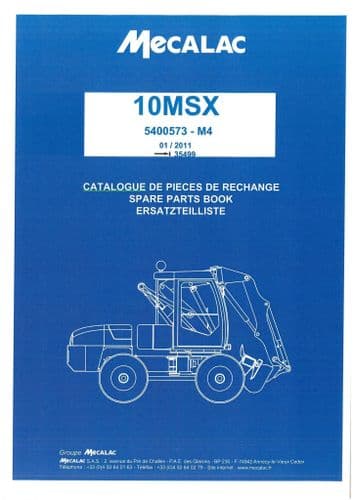 Mecalac Excavator Loader 10MSX Parts Manual