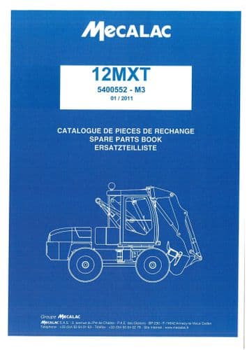 Mecalac Excavator Loader 12MXT Parts Manual 12 MXT