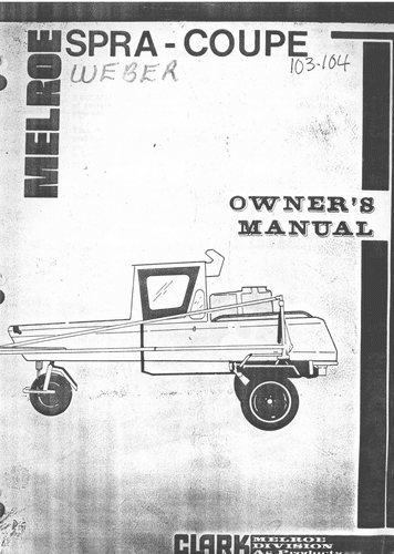 Melroe Sprayer Spra Coupe 103 104 Operators Manual
