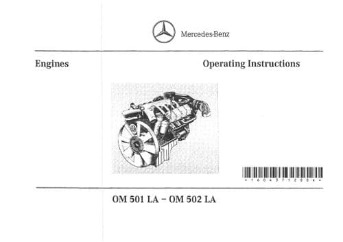 Mercedes Benz Engine OM501LA & OM502LA Operators Manual