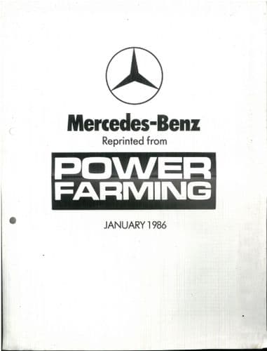 Mercedes Benz MB Trac Tractor Brochure - Reprinted From Power Farming Magazine