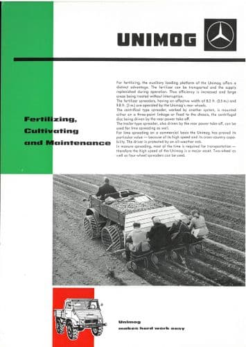 Mercedes Benz Unimog Tractor Fertilizing Cultivating & Maintenance Brochure