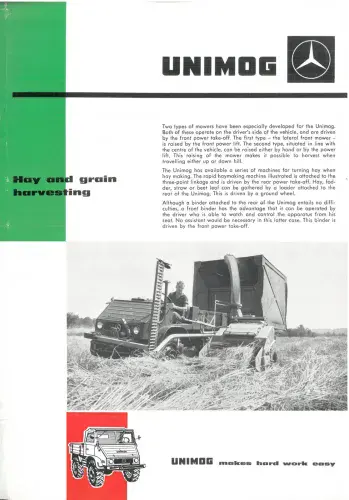 Mercedes Unimog Tractor - Hay & Grain Harvesting Brochure